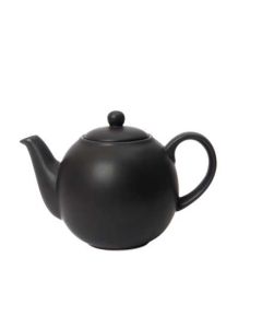 6 CUP GLOBE® TEAPOT MATT BLACK LONDON POTTERY
