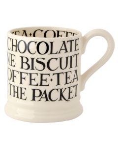 Emma Bridgewater Black Toast All Over Writing Half Pint Mug