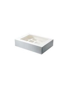 WHITE 12 CUPCAKE / MUFFIN BOX