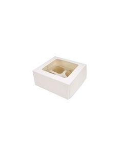 WHITE 4 CUPCAKE / MUFFIN BOX