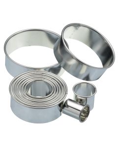 SET OF 11 METAL PLAIN PASTRY CUTTERS