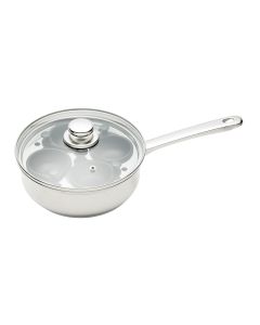 4 CUP HOLE STAINLESS STEEL DEEP EGG POACHER 