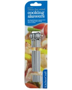 15CM FLAT SIDED SKEWERS STAINLESS STEEL